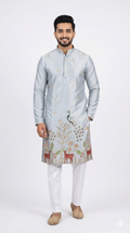 DAMAN EMBROIDED KURTA FOR MEN (GREY)