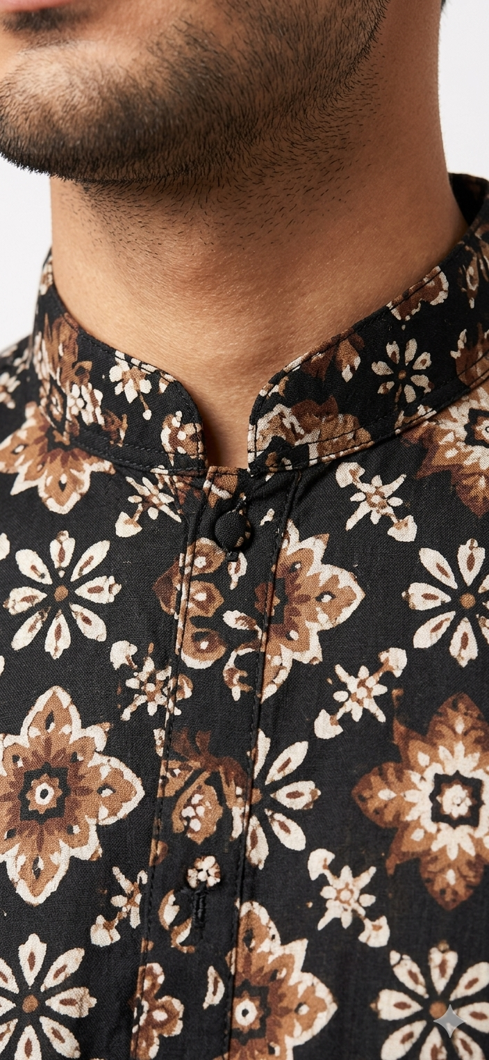CHICKENKARY WORK PRINTED KURTA FOR MEN