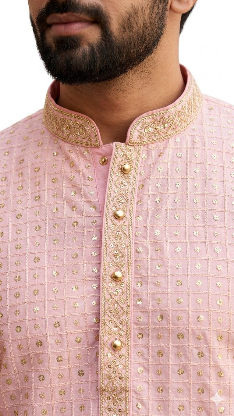 CHICKENKARY KURTA FOR MEN ( PINK)
