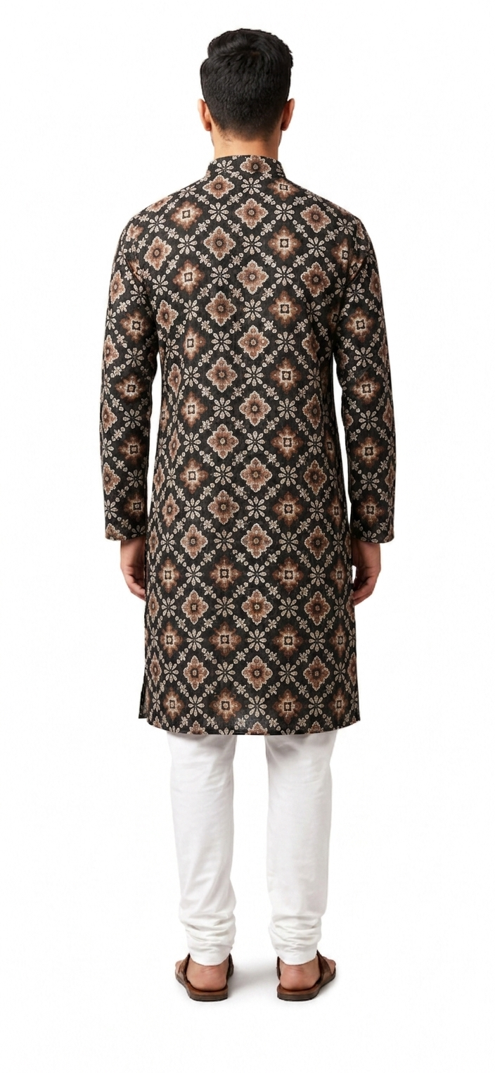 CHICKENKARY WORK PRINTED KURTA FOR MEN